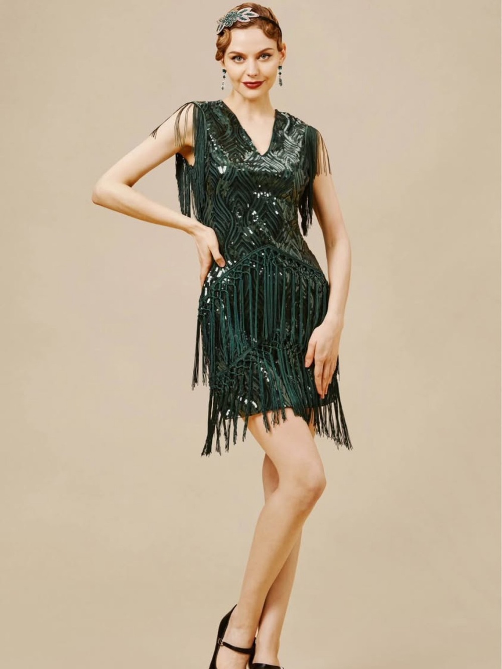 Sparkly Sequin Bodycon Flapper Dress